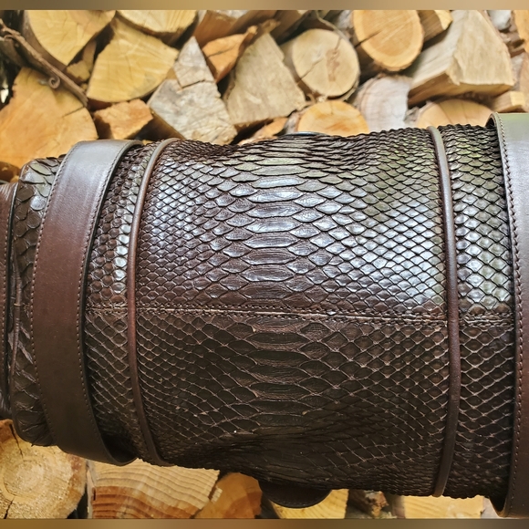 Chloe Y2K Silverado Brown Python & Leather Trimmed Exotic Handbag - Picture 9 of 16